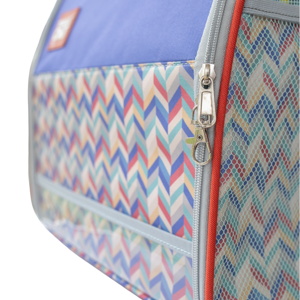 TRAVEL CAT “The Roam With Me” Cat Backpack  Chevron Terracotta Sky