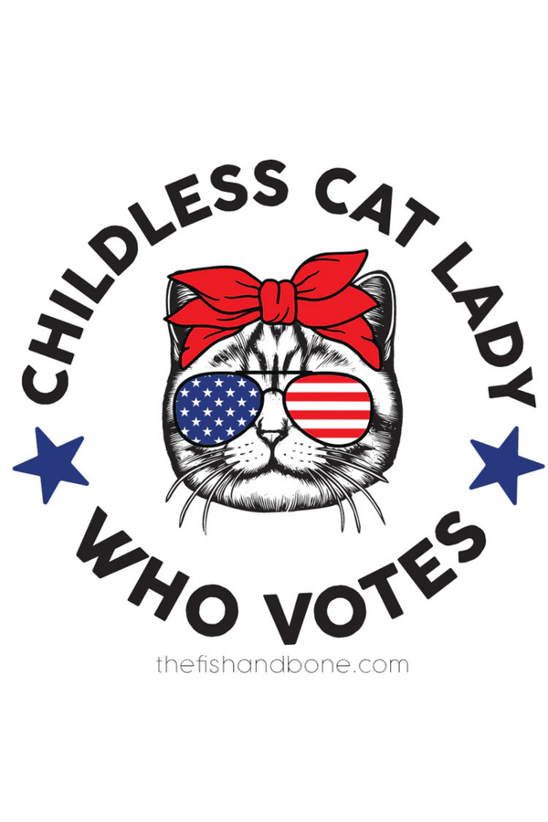 FISH & BONE Childless Cat Lady Who Votes Sticker