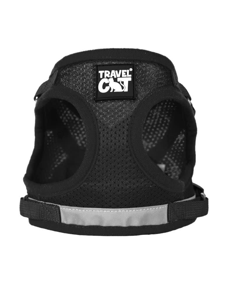 TRAVEL CAT True Adventurer Reflective Leash & Harness Set Black