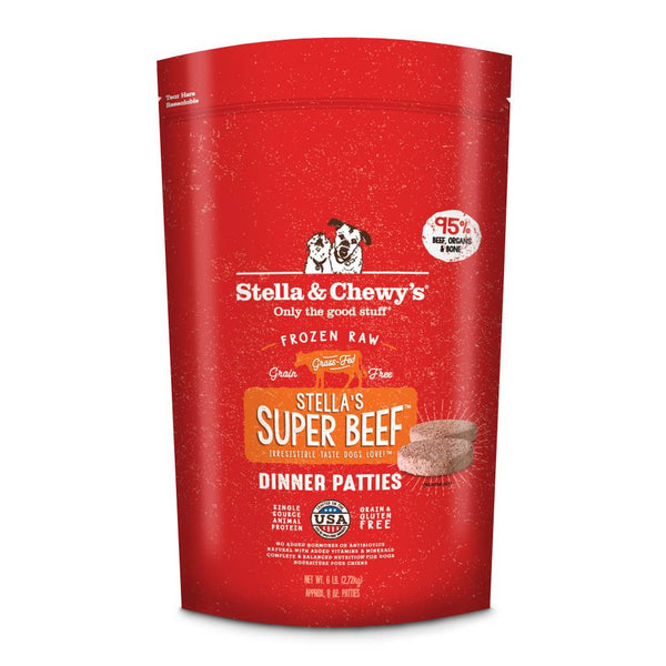 STELLA & CHEWY'S Frozen Dog Food Dinner Patties Super Beef