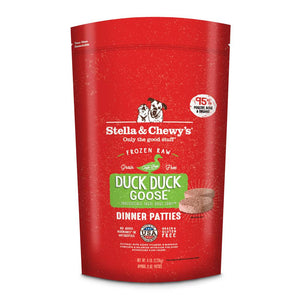 STELLA & CHEWY'S Frozen Dog Food Dinner Patties Duck Duck Goose