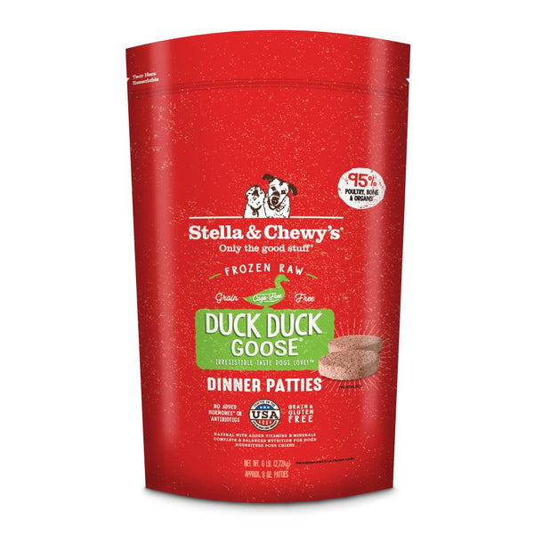 STELLA & CHEWY'S Frozen Dog Food Dinner Patties Duck Duck Goose