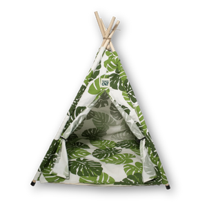 TRAVEL CAT Cat Tent Bed Monstera