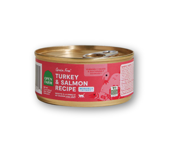 OPEN FARM Hearty Morsels Turkey and Salmon Cat Food 5.3 OZ CASE/12