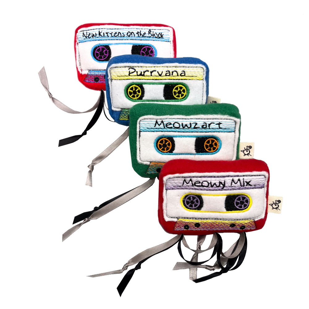 CROCHET KITTY Catnip Cassette Tape Cat Toy
