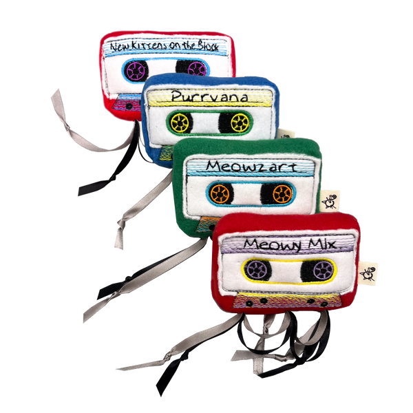 CROCHET KITTY Catnip Cassette Tape Cat Toy