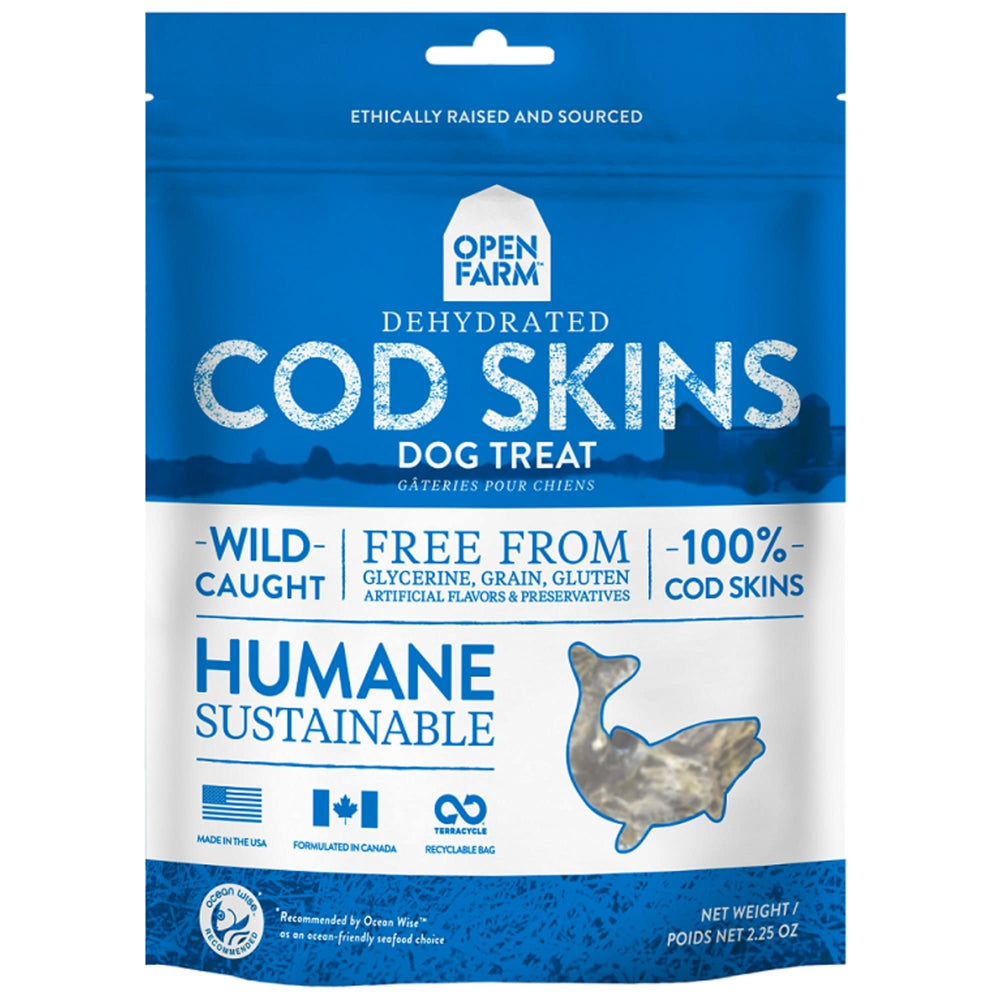 OPEN FARM Dehydrated Cod Skin Dog Treat 2.25OZ