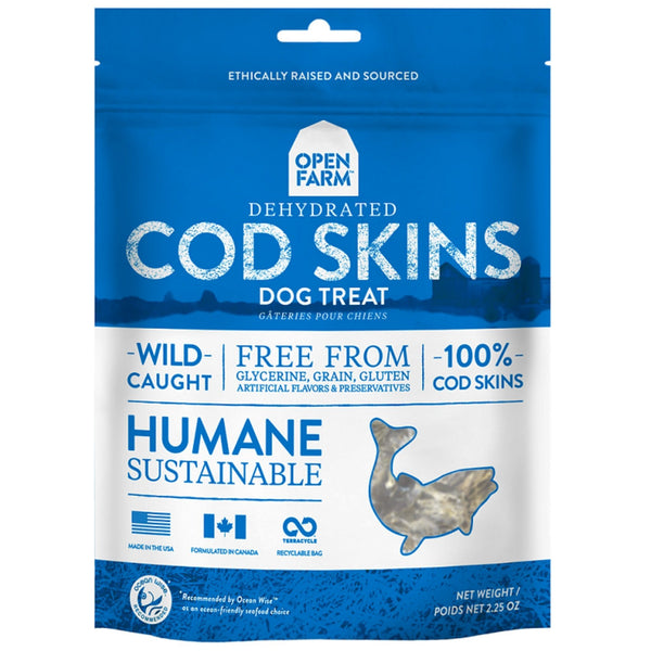 OPEN FARM Dehydrated Cod Skin Dog Treat 2.25OZ
