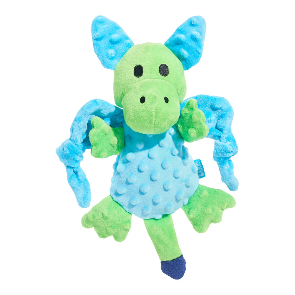 BARK Humbert The Dragon Blue Green Plush Dog Toy