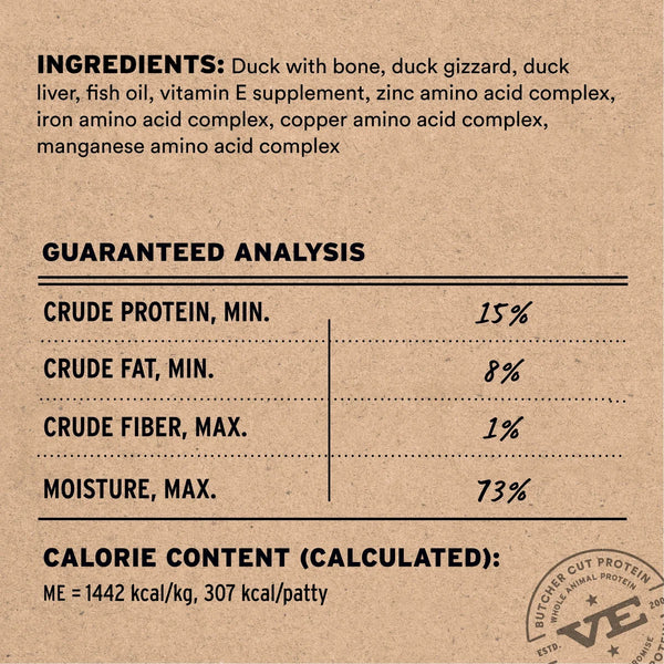 VITAL ESSENTIALS Frozen Raw Duck Dog Food 4.7 LB