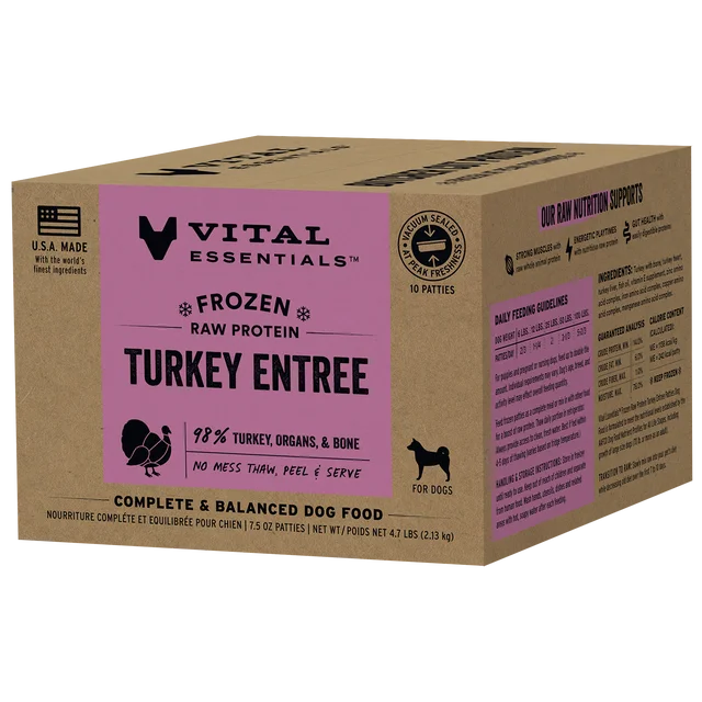 VITAL ESSENTIALS Frozen Raw Turkey Dog Food