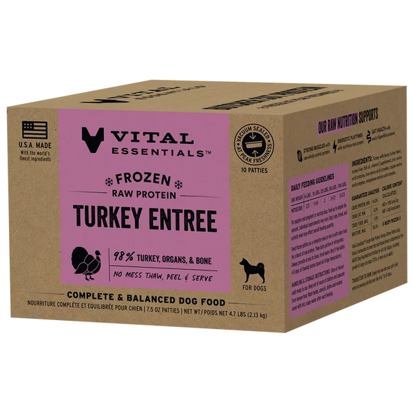 VITAL ESSENTIALS Frozen Raw Turkey Dog Food