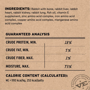 VITAL ESSENTIALS Frozen Raw Rabbit Dog Food 4.7 LB