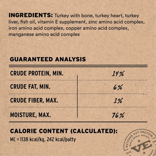 VITAL ESSENTIALS Frozen Raw Turkey Dog Food