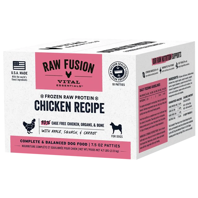 VITAL ESSENTIALS Fusion Raw Frozen Dog Food Chicken 4.7 LB