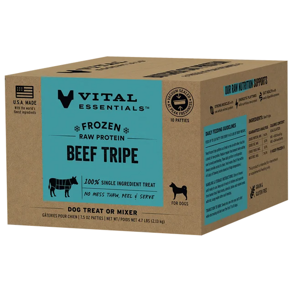 VITAL ESSENTIALS Frozen Raw Beef Tripe Dog Food 4.7 LB