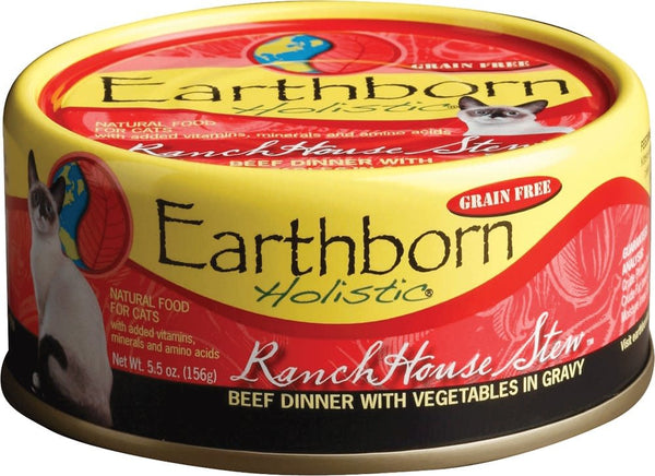 EARTHBORN HOLISTIC Ranch House Stew Grain-Free Canned Cat Food Case 24/5.5oz