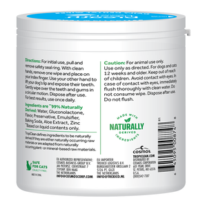 TROPICLEAN  Dog & Cat Finger Dental Wipes 50CT