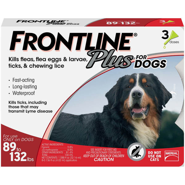 FRONTLINE PLUS for Dogs 89-132lb 3pk