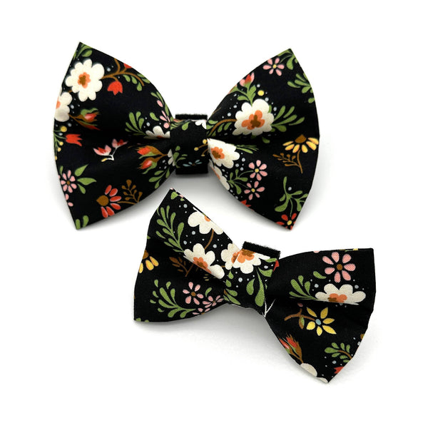 WINTHROP Black Floral Dog Bow Tie