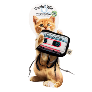 CROCHET KITTY Catnip Cassette Tape Cat Toy