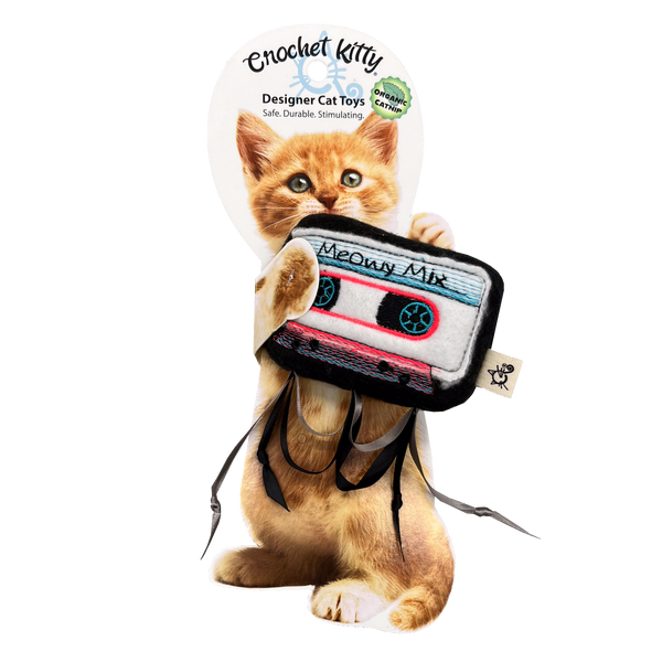 CROCHET KITTY Catnip Cassette Tape Cat Toy