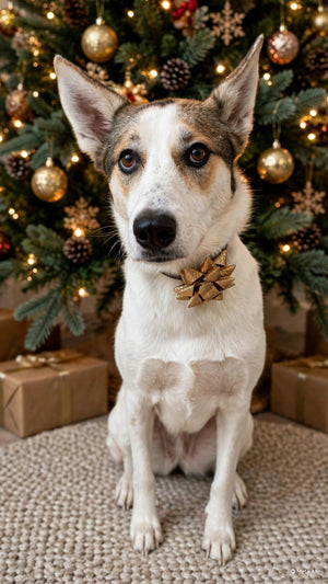 THE FOGGY DOG Gold Gift Bow Collar Attachment