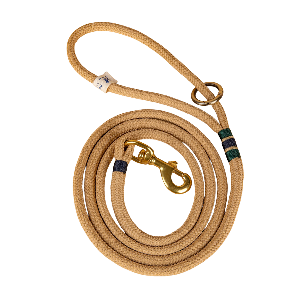 THE BELTED COW Maine Dock Line Dog Lead in Buff