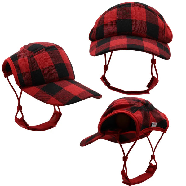PUPLID Dog Trucker Hat Buffalo Plaid