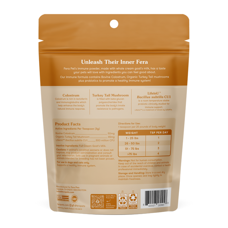 FERA PET ORGANICS Dog and Cat Immune Goat Milk Topper 6.34OZ