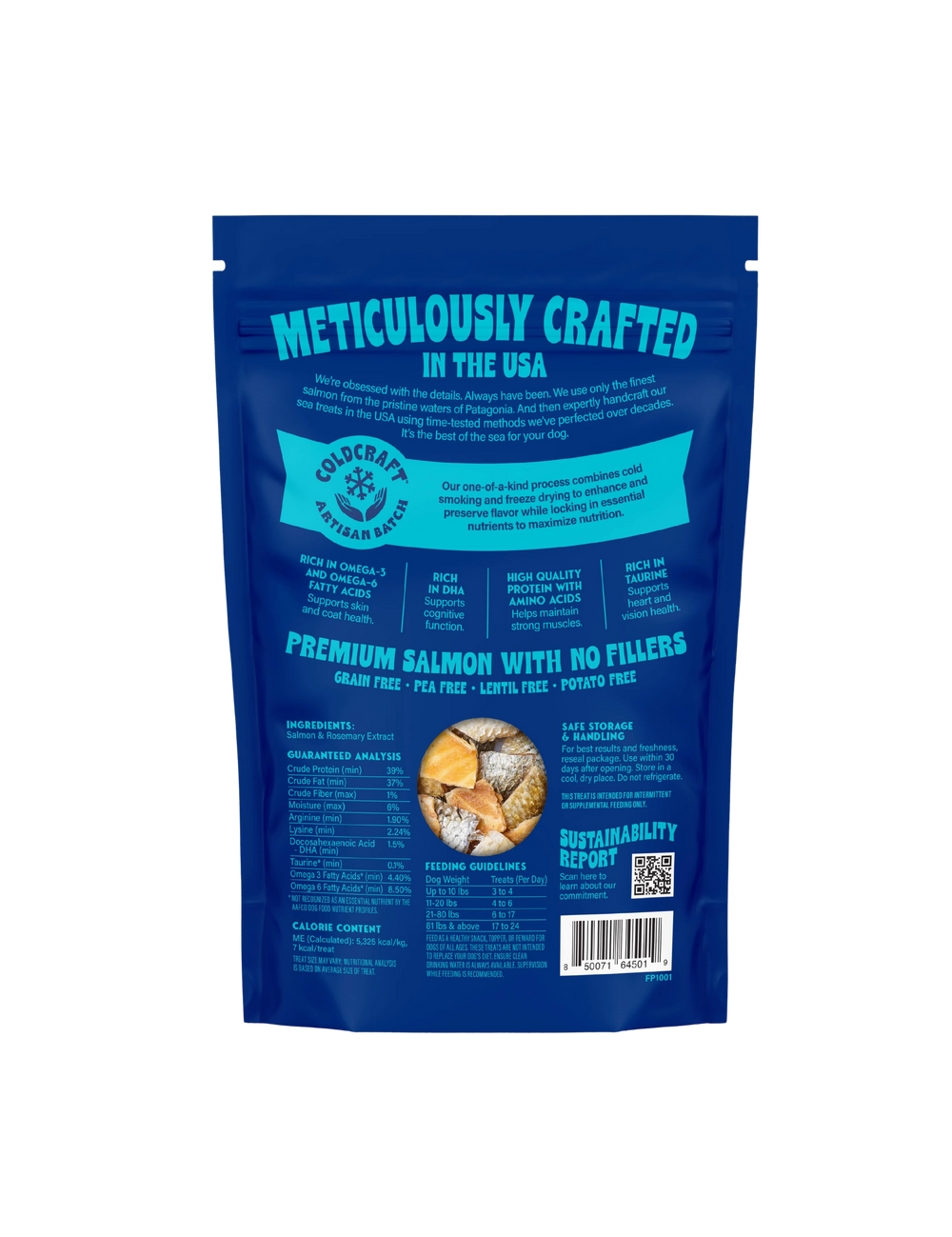 FINFARE Freeze-dried Salmon Skin Bites Dog Treat 4 OZ