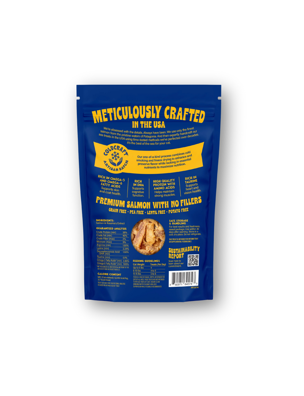 FINFARE Freeze-dried Salmon Skin Nuggets Cat Treat 6 OZ