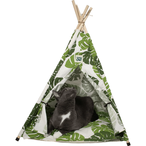 TRAVEL CAT Cat Tent Bed Monstera