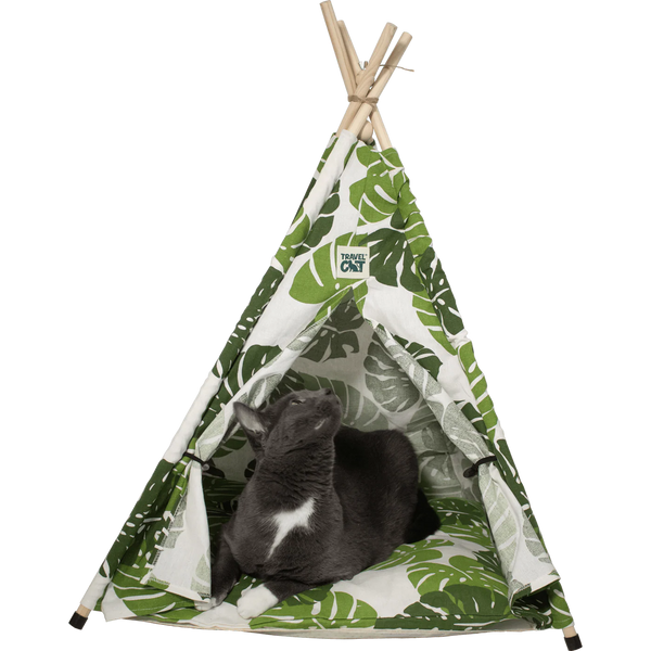 TRAVEL CAT Cat Tent Bed Monstera
