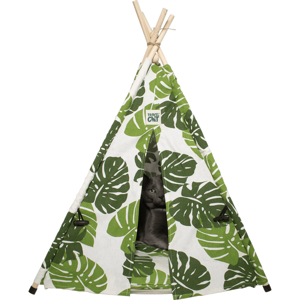 TRAVEL CAT Cat Tent Bed Monstera