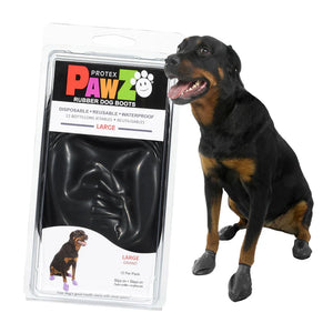 PAWZ Waterproof Rubber Dog Boots Black