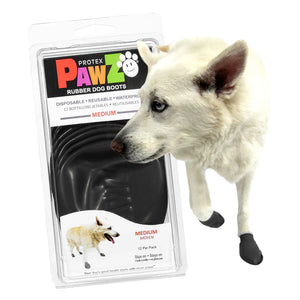 PAWZ Waterproof Rubber Dog Boots Black