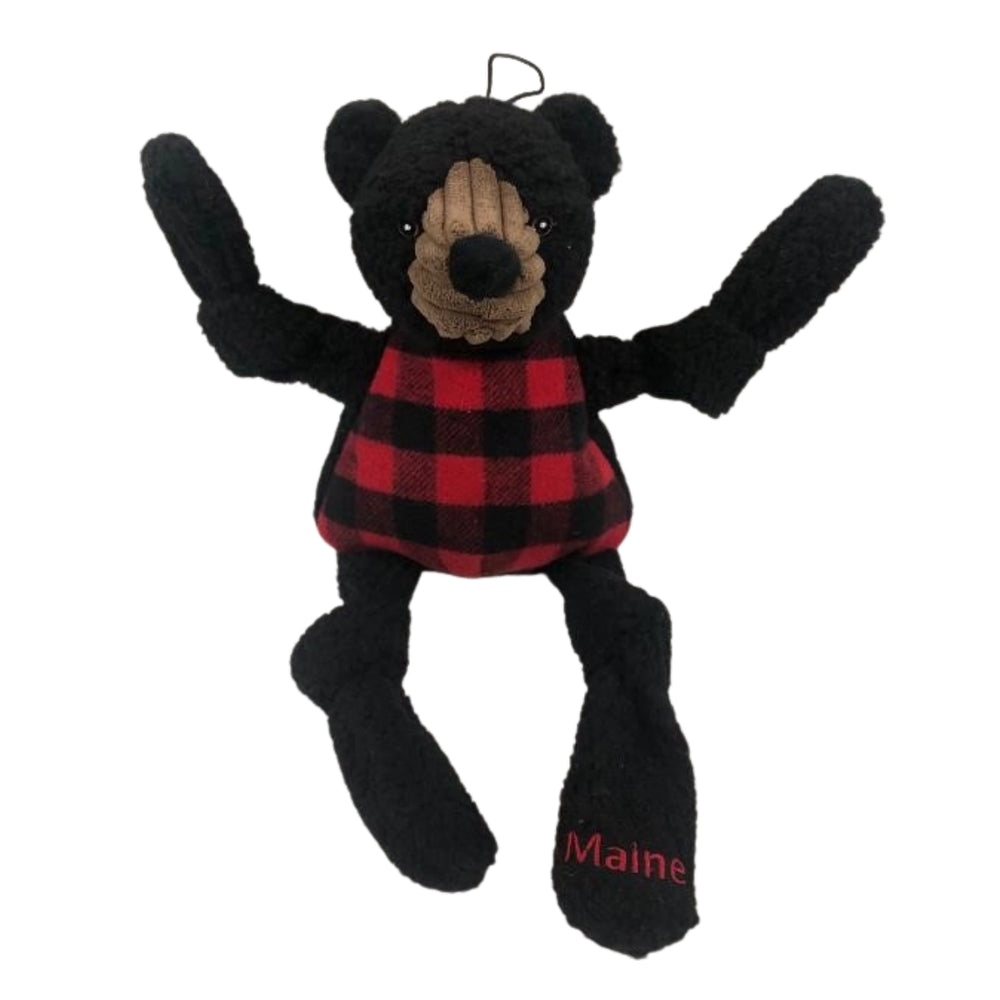 HUGGLEHOUNDS Maine Black Bear Buffalo Check Knottie Dog Toy