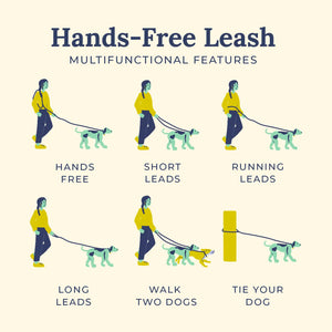 LUCY & CO Hands Free Rope Leash Spring Green