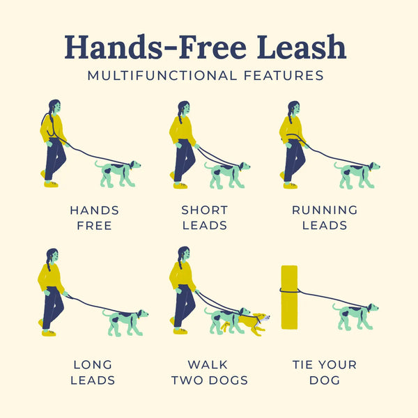 LUCY & CO Hands Free Rope Leash Spring Green