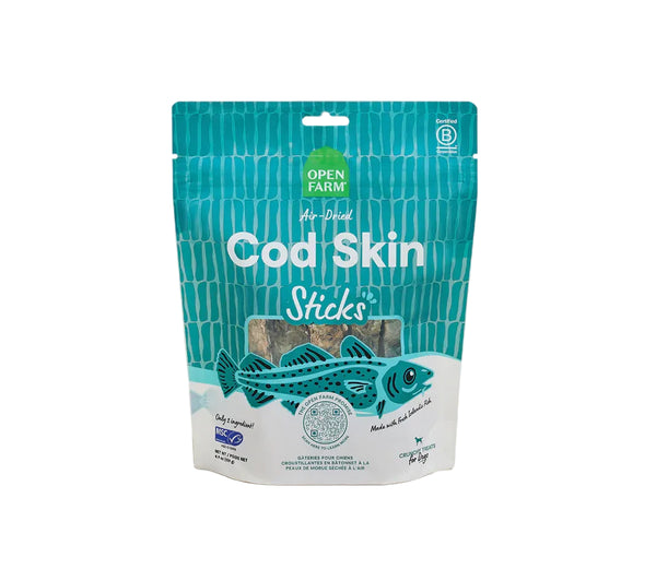 OPEN FARM Aired Dried Cod Skin Sticks Dog Treat 4.9 OZ