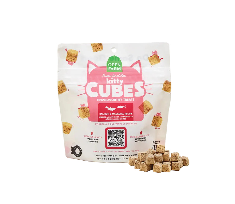 OPEN FARM Freeze-Dried Salmon & Mackerel Cubes Cat Treat 1.5 OZ