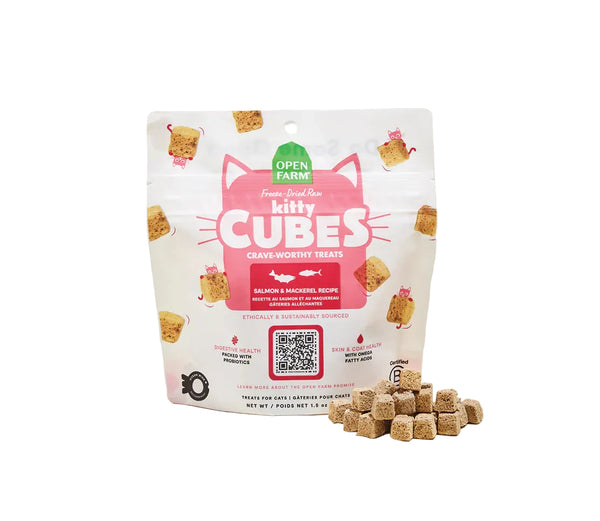 OPEN FARM Freeze-Dried Salmon & Mackerel Cubes Cat Treat 1.5 OZ