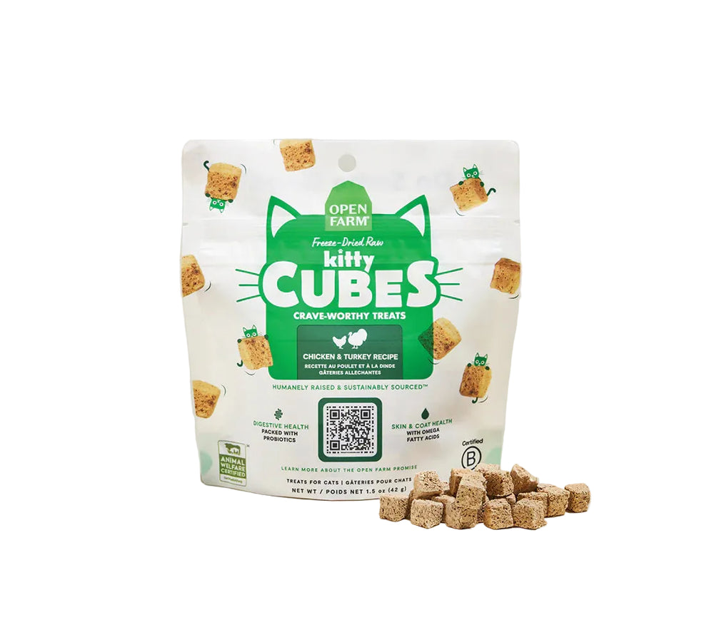 OPEN FARM Freeze-Dried Chicken & Turkey Cubes Cat Treat 1.5 OZ