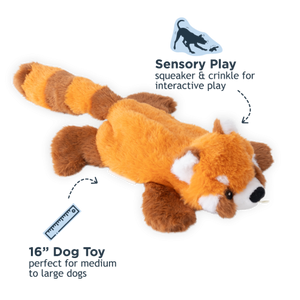 TALL TAILS Stuffless Red Panda Dog Toy 16IN