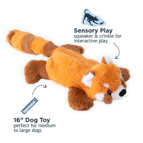 TALL TAILS Stuffless Red Panda Dog Toy 16IN