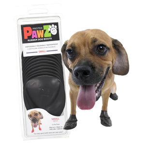 PAWZ Waterproof Rubber Dog Boots Black