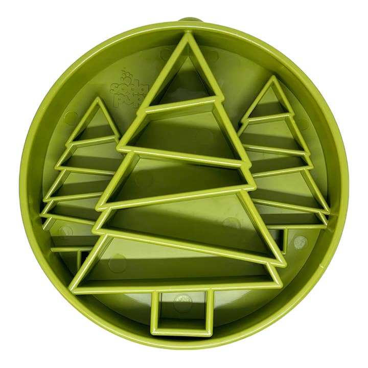 SODAPUP EBowl Enrichment Slow Feeder Dog Bowl Pine Tree Design