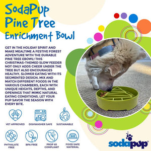 SODAPUP EBowl Enrichment Slow Feeder Dog Bowl Pine Tree Design