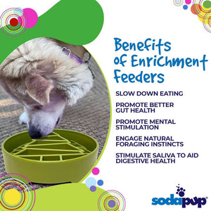 SODAPUP EBowl Enrichment Slow Feeder Dog Bowl Pine Tree Design